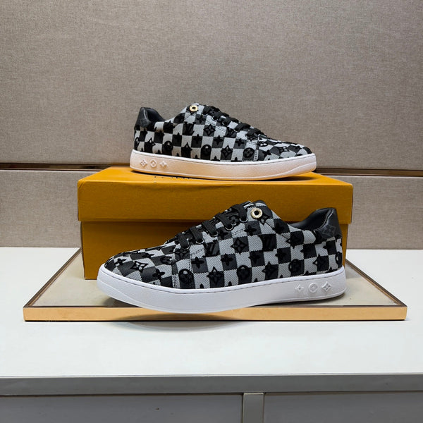LV TRAINER BLACK MIX GREY DAMIER BREATHABLE FABRIC