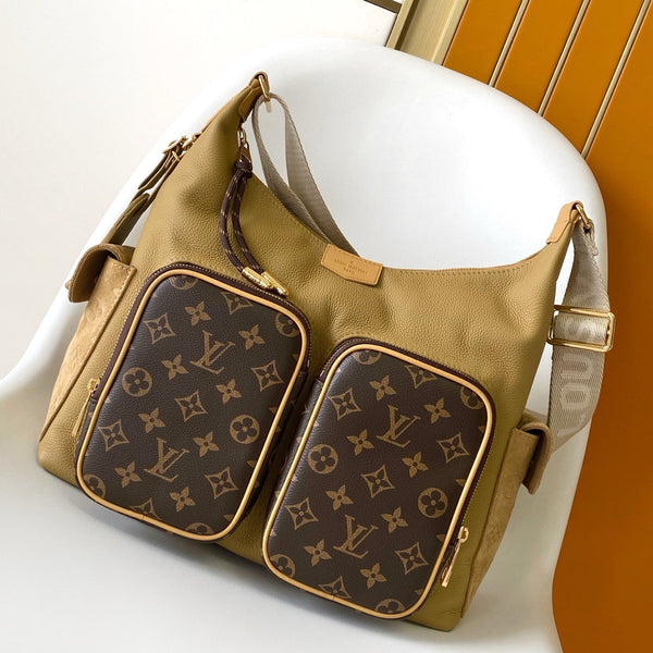 LV Hobo Cargo Bag Khaki Monogram Canvas & Cowhide GHW