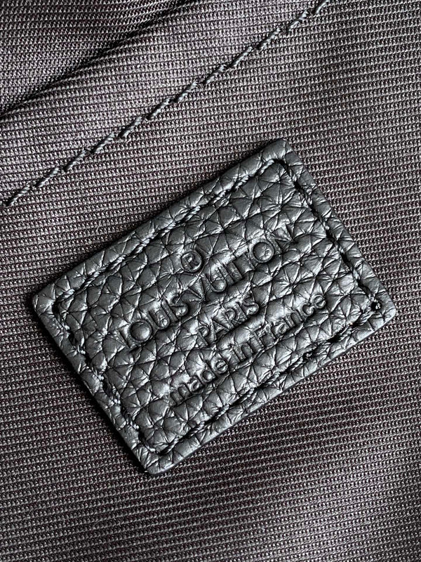 LV Pulse Messenger 26.6cm Black Monogram Shadow embossed calfskin