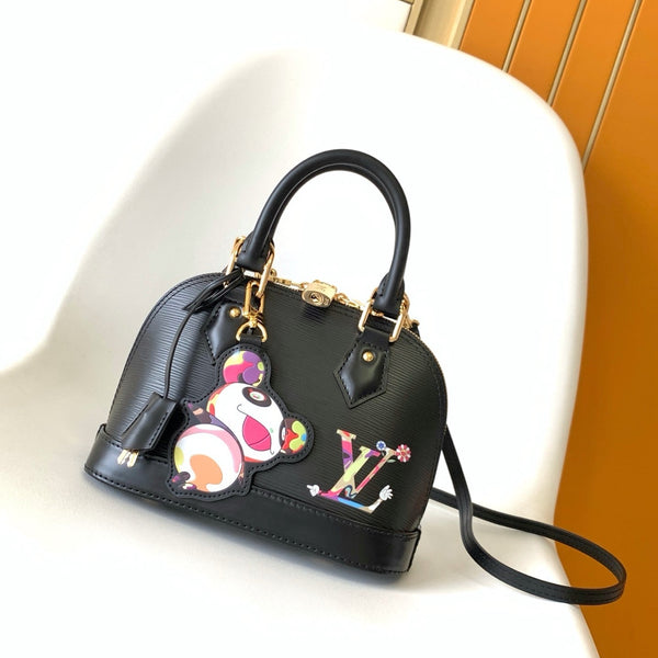 LVxTM Alma BB Handbag 18cm Black Epi Cowhide Metal GHW