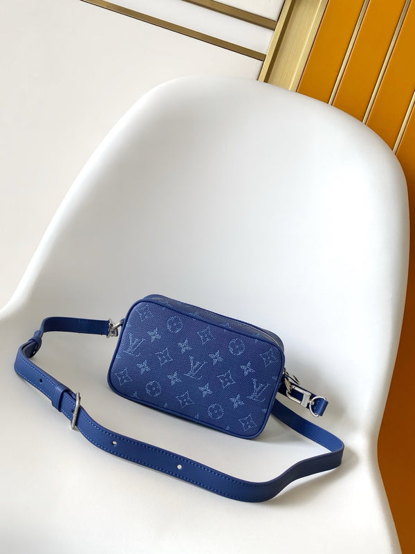 LV Trocadéro Wearable Wallet Dark Blue Monogram Heritage Coated Canvas