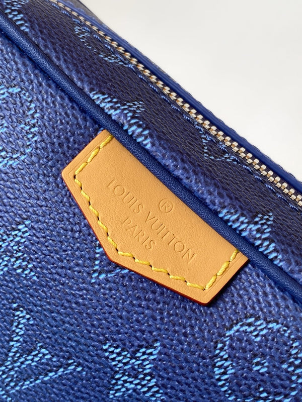 LV Trocadéro Wearable Wallet Dark Blue Monogram Heritage Coated Canvas