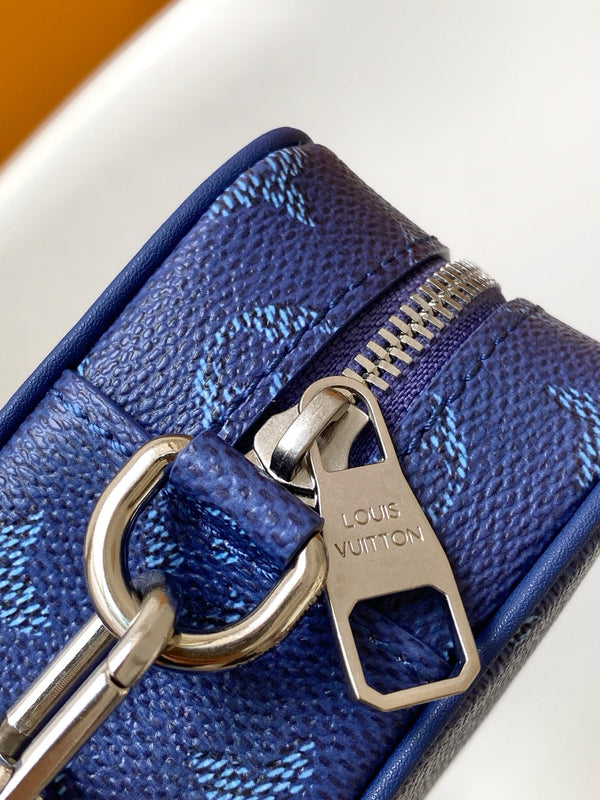 LV Trocadéro Wearable Wallet Dark Blue Monogram Heritage Coated Canvas
