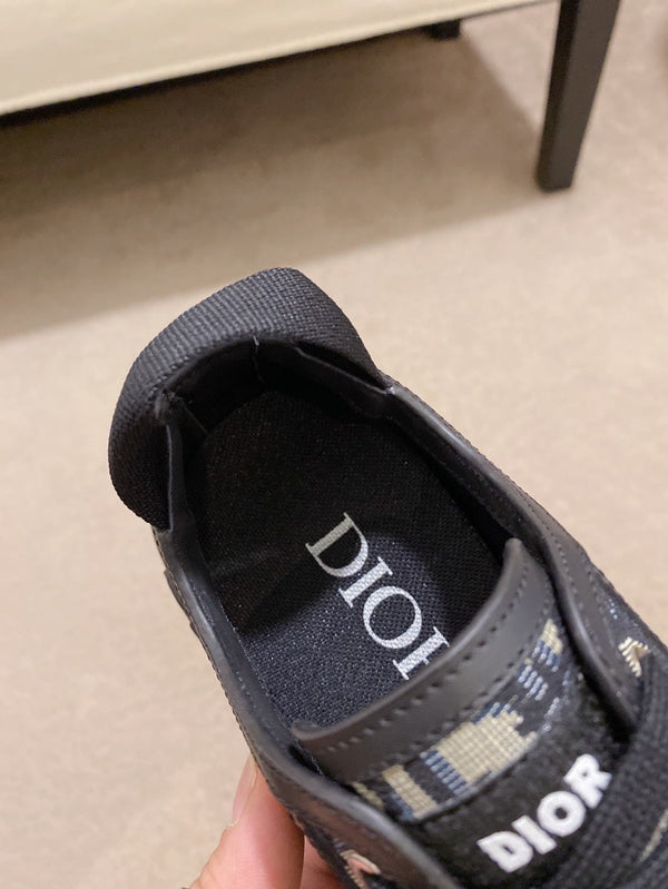 CD B28 LOW SHOES BLACK AND BEIGE JACQUARD