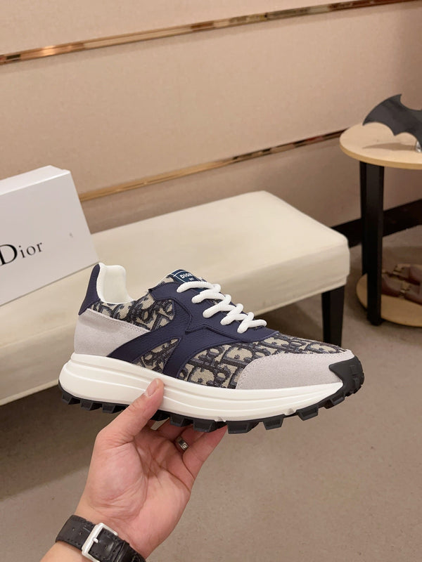 CD CROSS SNEAKER NAVY AND BEIGE SUEDE