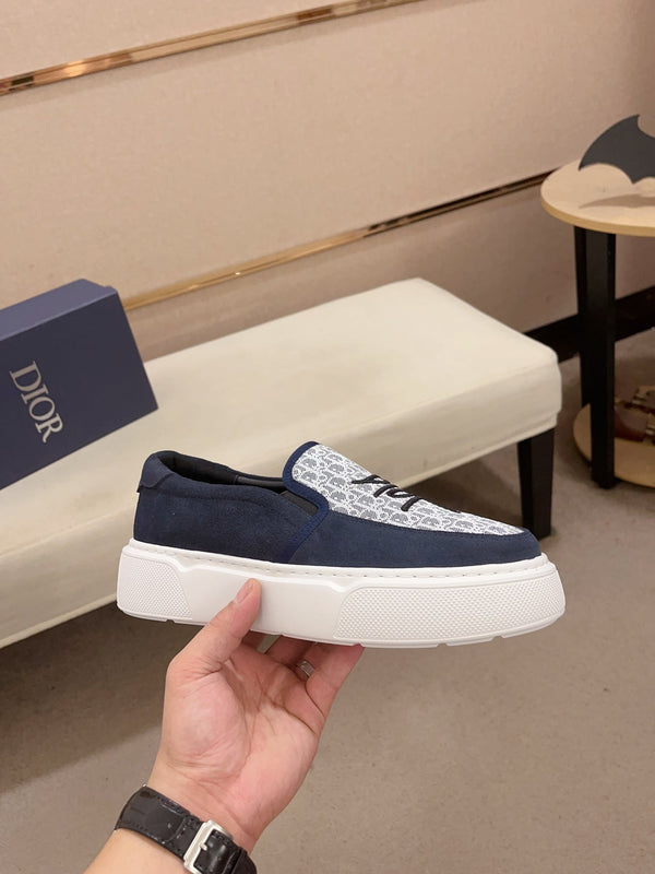 CD B23 SLIP ON NAVY SUEDE AND JACQUARD