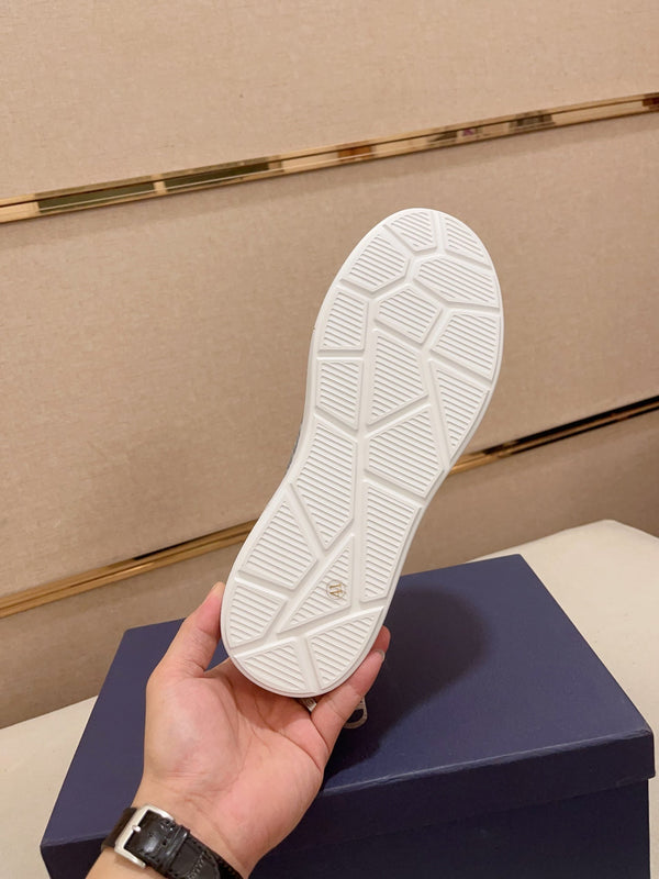 CD HOMME THICK-SOLE SNEAKERS GRAY CALFSKIN