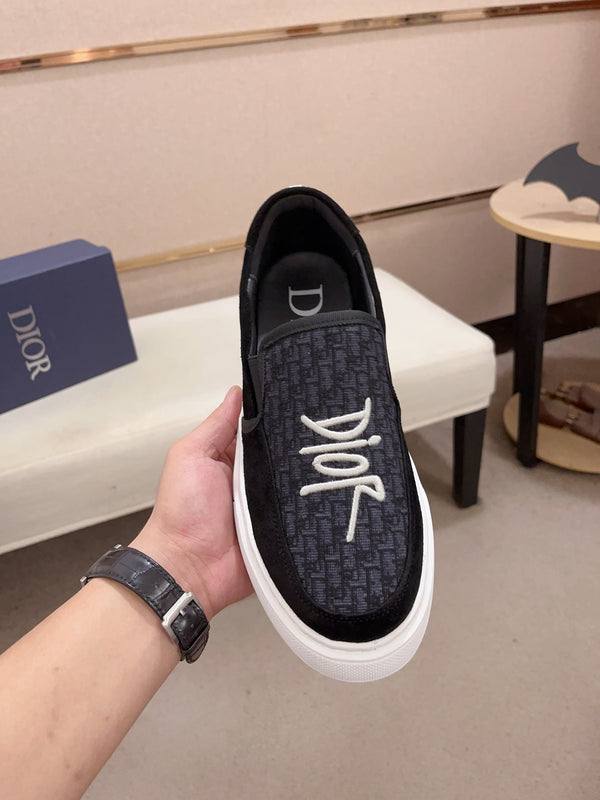 CD B23 SLIP ON BLACK SUEDE AND JACQUARD