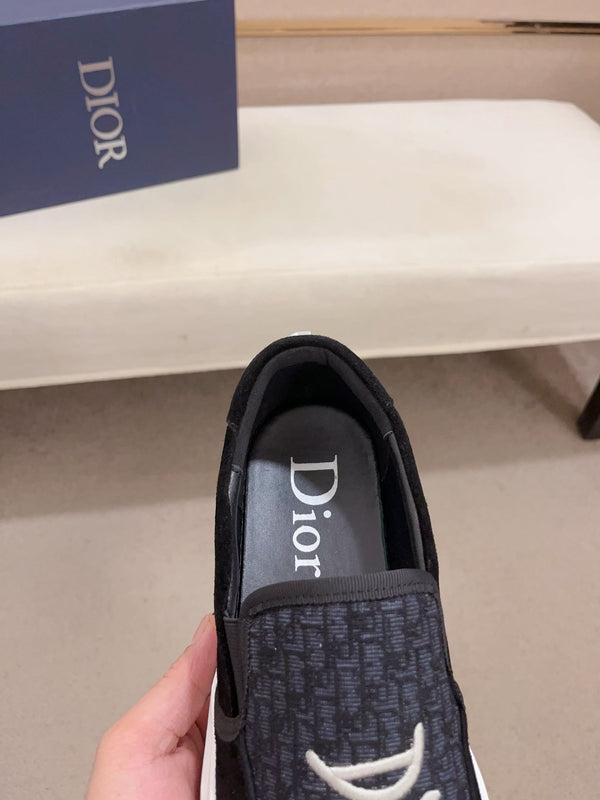 CD B23 SLIP ON BLACK SUEDE AND JACQUARD