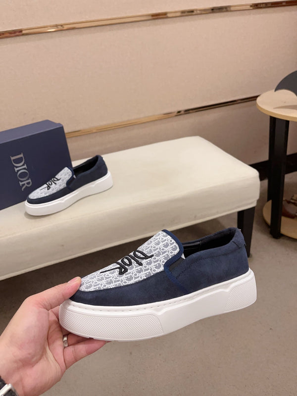 CD B23 SLIP ON NAVY SUEDE AND JACQUARD