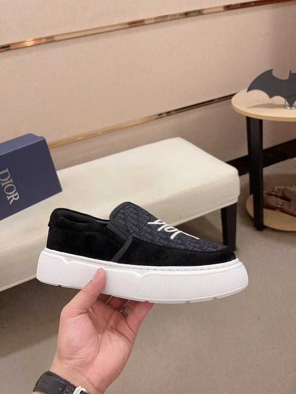 CD B23 SLIP ON BLACK SUEDE AND JACQUARD