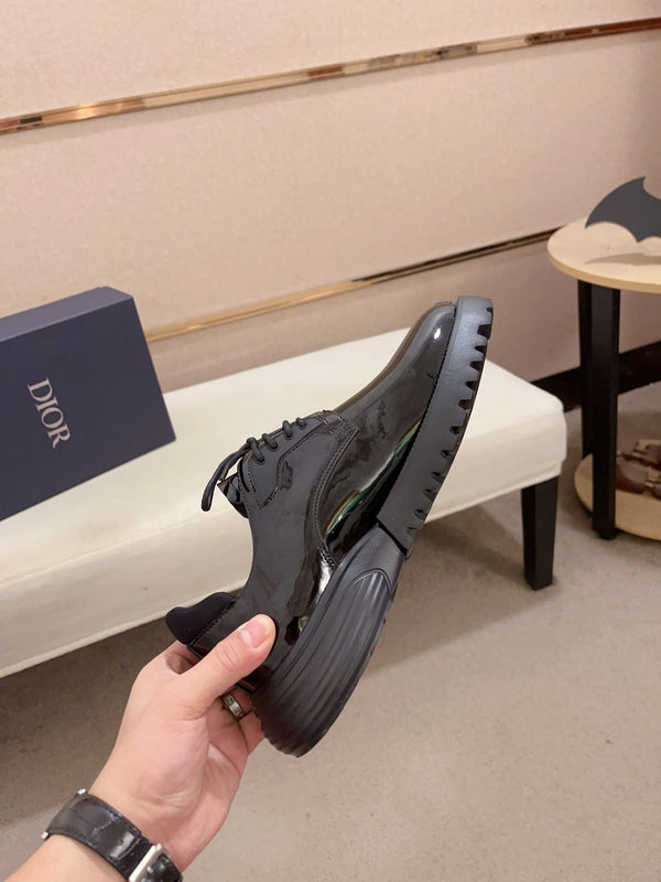 CD COMBAT BASIC SHOE BLACK POLISHED CALFSKIN