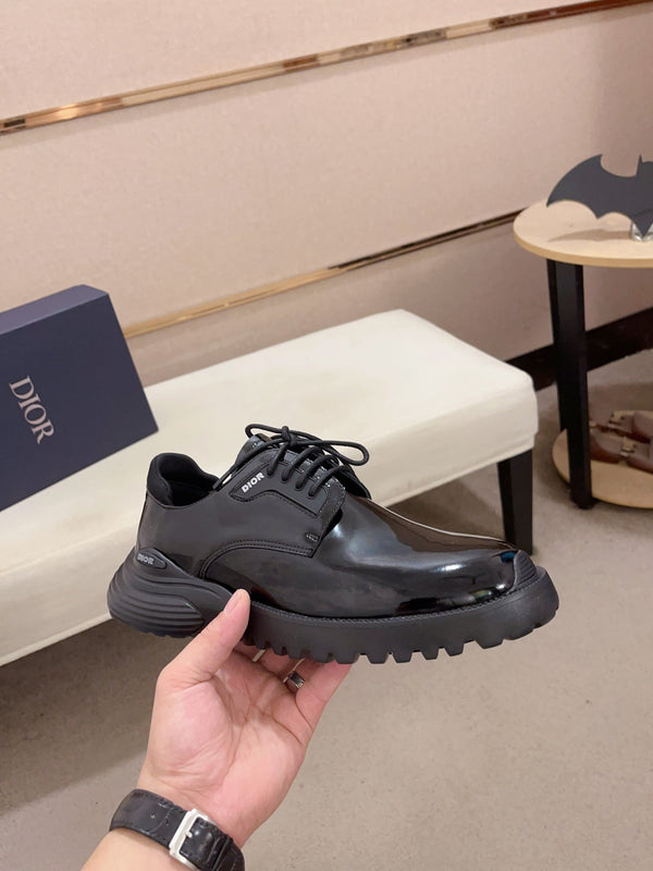 CD COMBAT BASIC SHOE BLACK POLISHED CALFSKIN