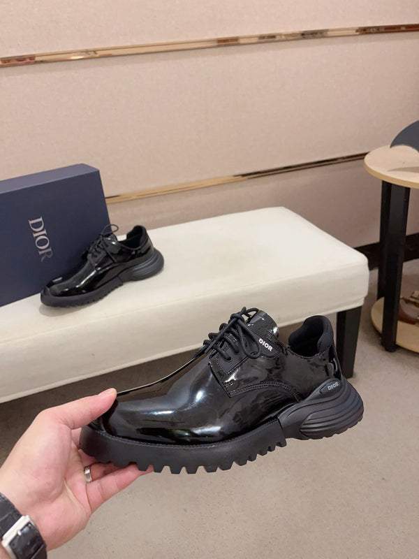 CD COMBAT BASIC SHOE BLACK POLISHED CALFSKIN