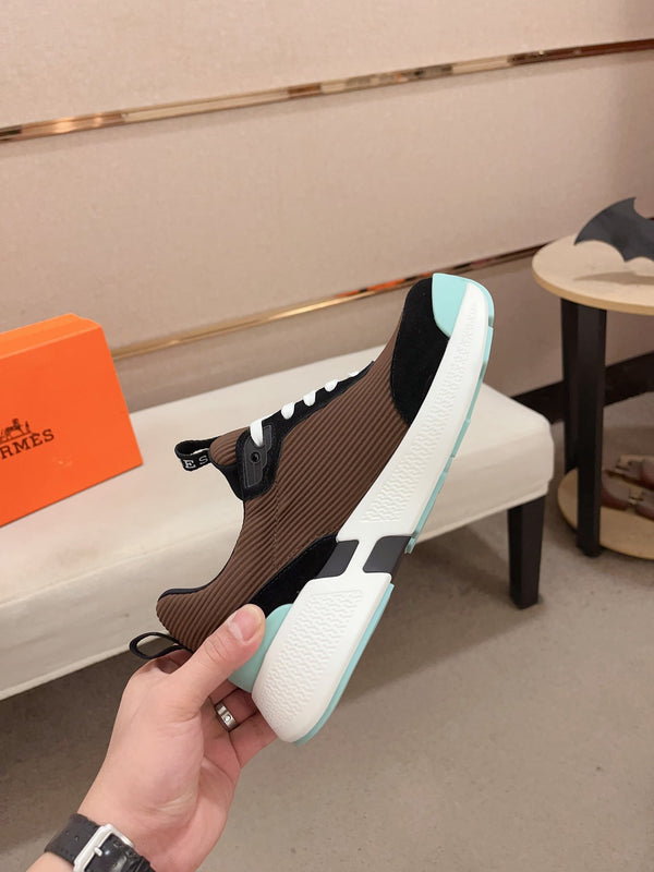 HM HUGO SNEAKER BROWN WEAVE AND SUEDE