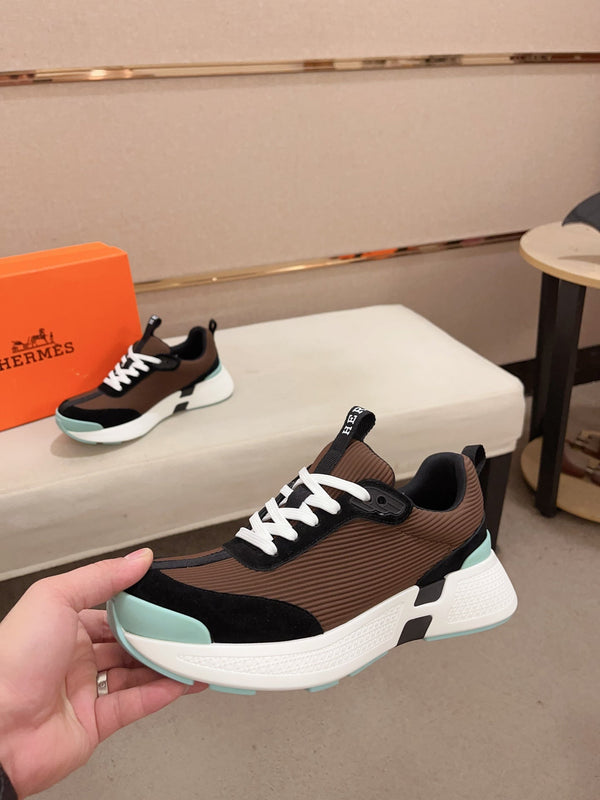 HM HUGO SNEAKER BROWN WEAVE AND SUEDE