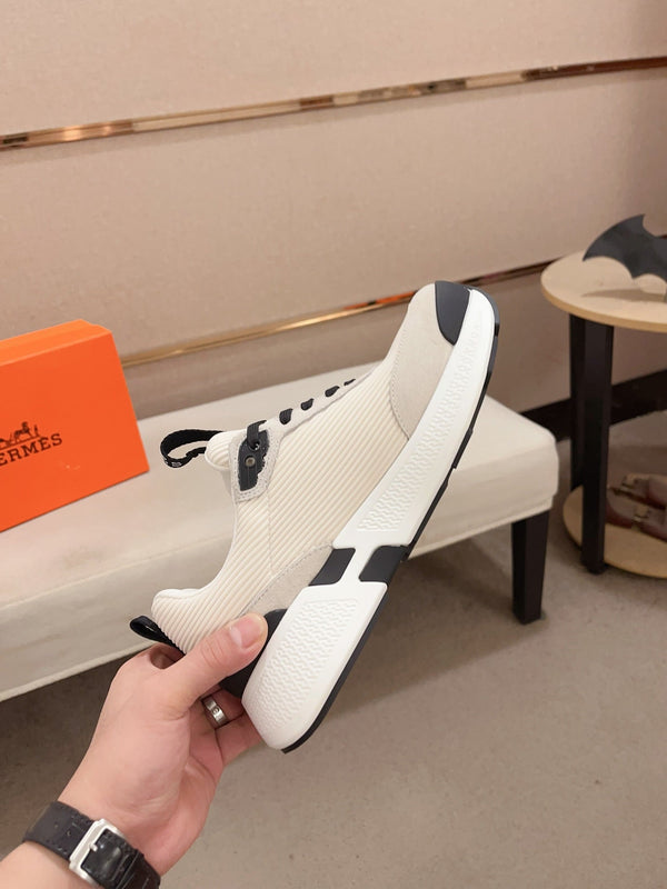 HM HUGO SNEAKER CREAMY WHITE WEAVE AND SUEDE