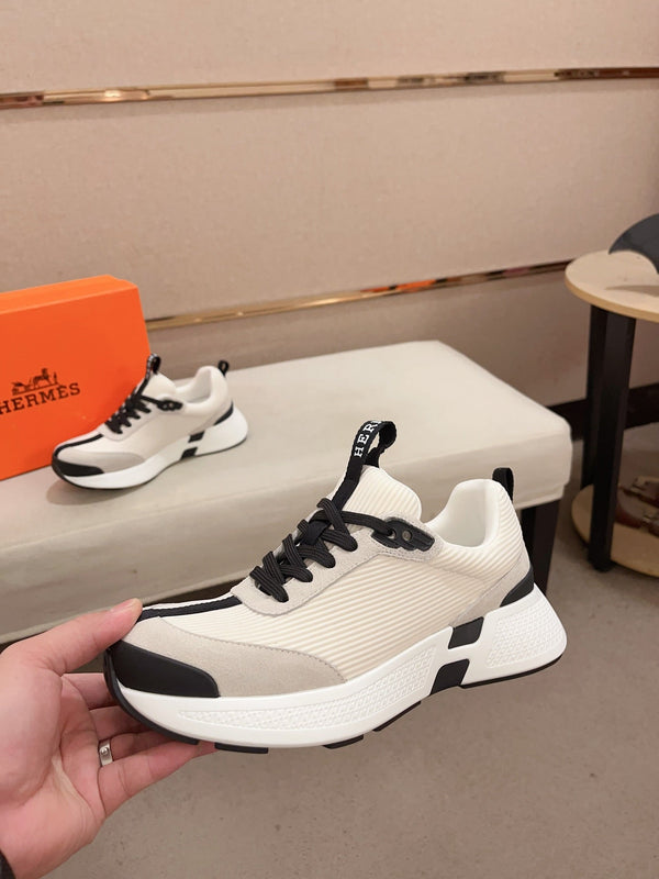 HM HUGO SNEAKER CREAMY WHITE WEAVE AND SUEDE