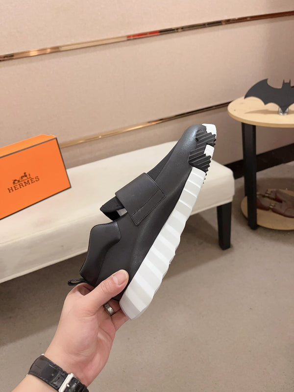 HM H SNEAKER BLACK CANVAS AND CALFSKIN