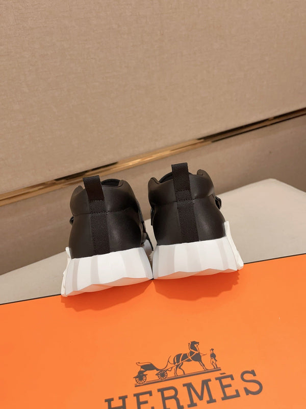 HM H SNEAKER BLACK CANVAS AND CALFSKIN