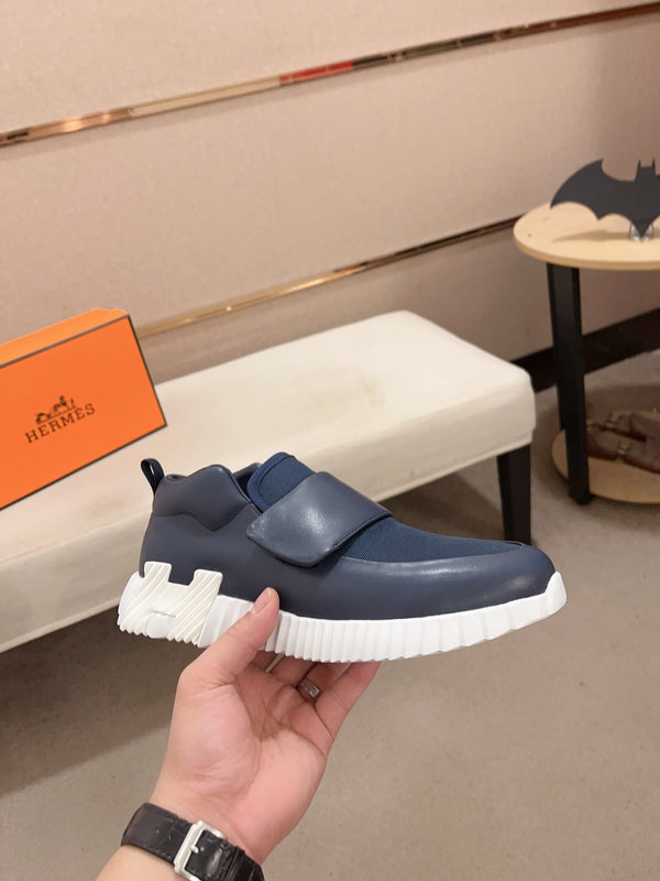 HM H SNEAKER NAVY CANVAS AND CALFSKIN