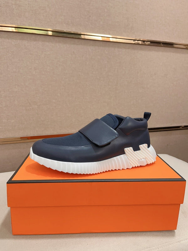 HM H SNEAKER NAVY CANVAS AND CALFSKIN