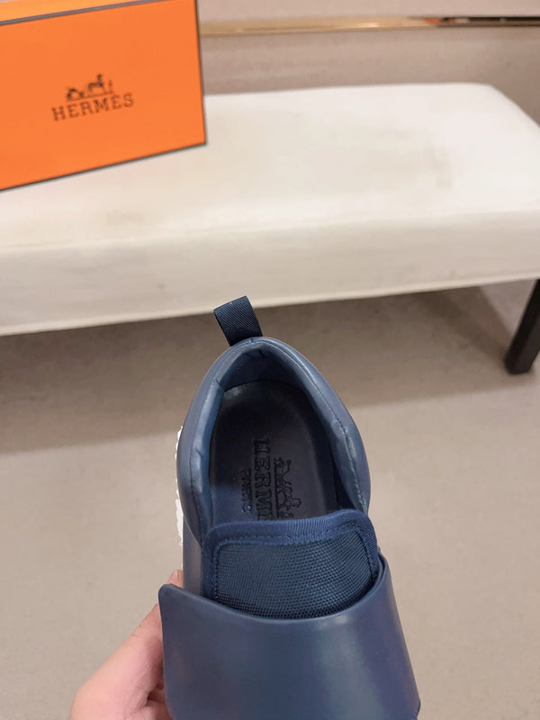 HM H SNEAKER NAVY CANVAS AND CALFSKIN