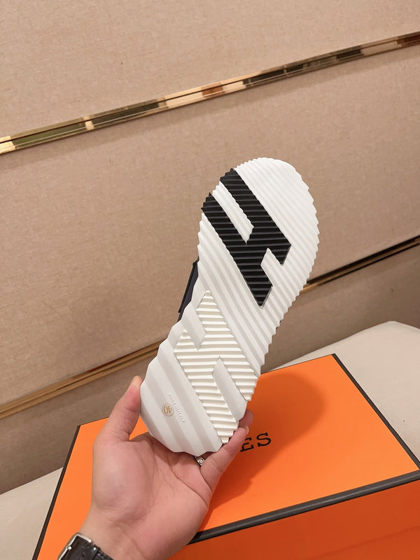 HM H SNEAKER NAVY CANVAS AND CALFSKIN