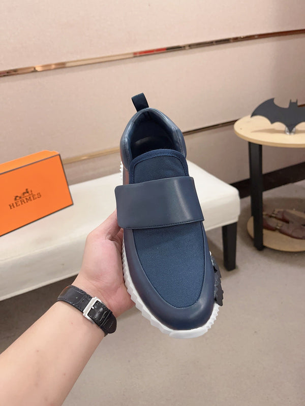 HM H SNEAKER NAVY CANVAS AND CALFSKIN