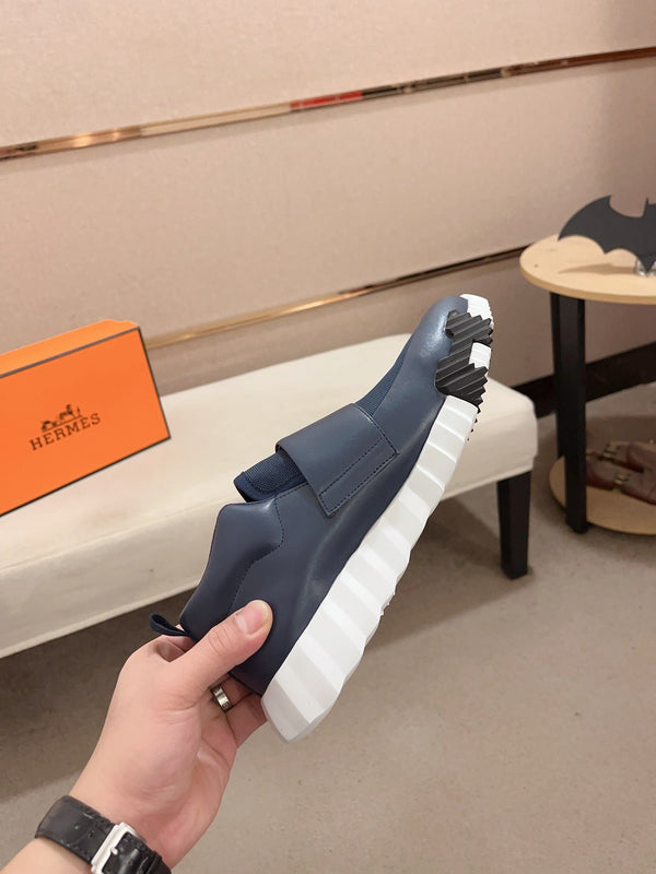 HM H SNEAKER NAVY CANVAS AND CALFSKIN