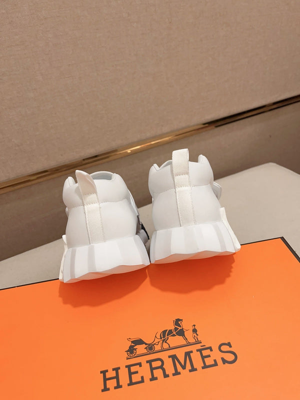 HM H SNEAKER WHITE CANVAS AND CALFSKIN