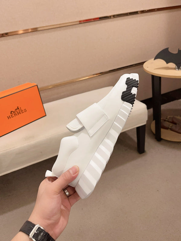 HM H SNEAKER WHITE CANVAS AND CALFSKIN