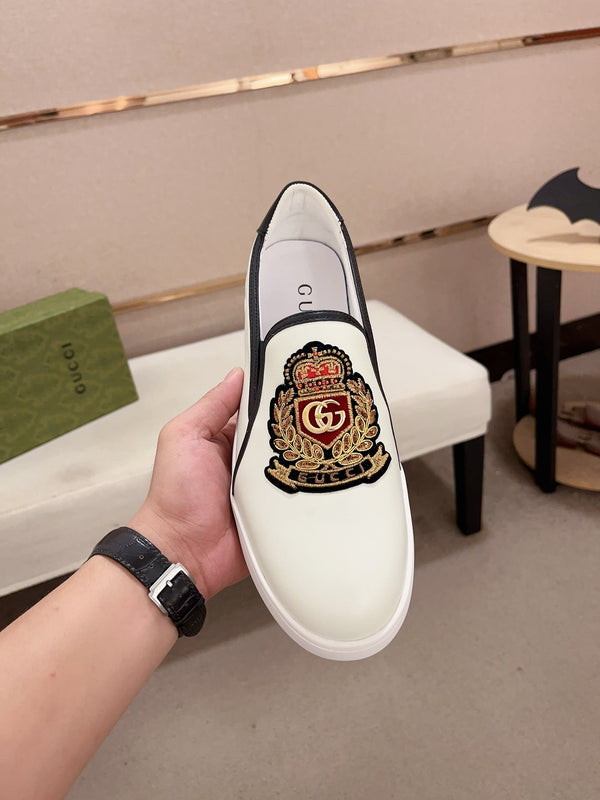 GG Men's Slip on Loafer White Cowhide 533938