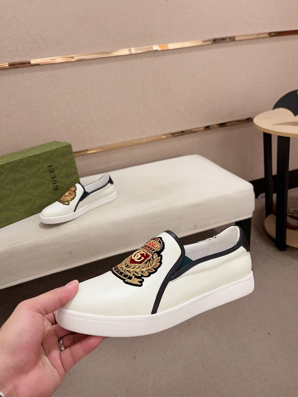 GG Men's Slip on Loafer White Cowhide 533938