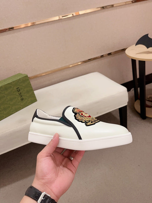 GG Men's Slip on Loafer White Cowhide 533938