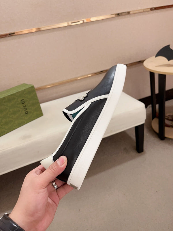 GG Men's Slip on Bee Black Cowhide 533939