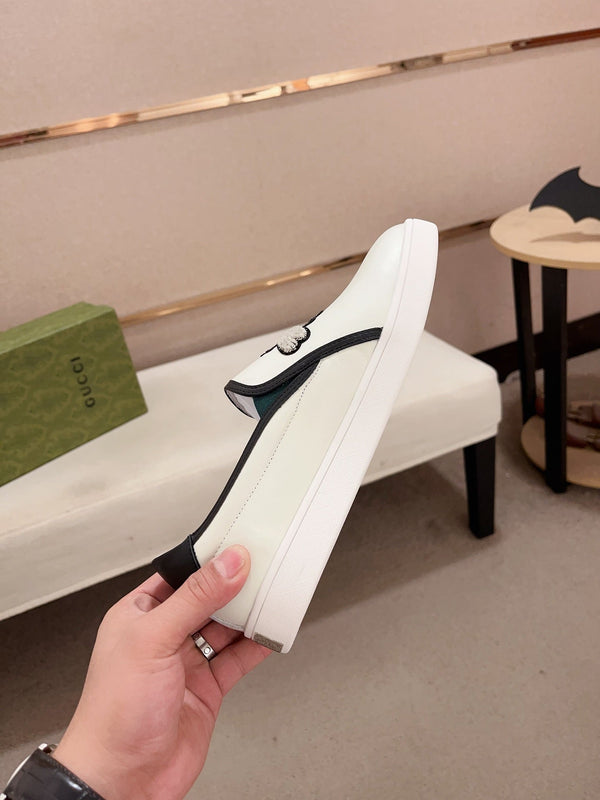 GG Men's Slip on Bee White Cowhide 533940