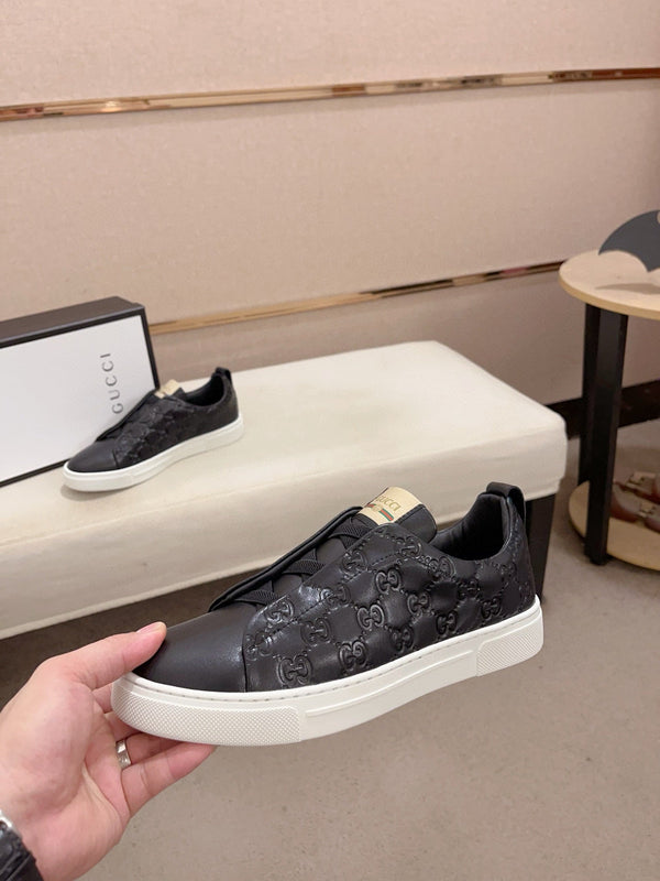 GG Men's Sneaker Black Sheepskin 448471