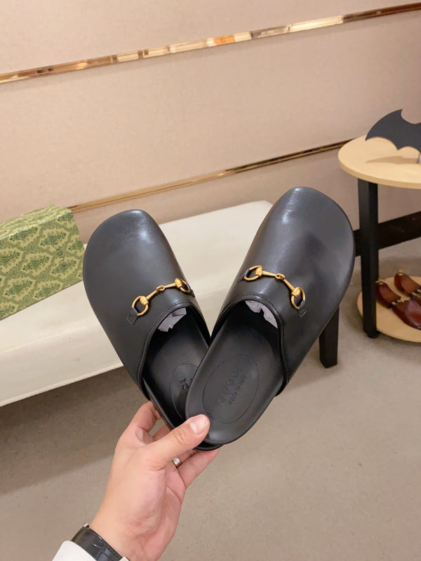 GG Men's Mule Black Cowhide 560362