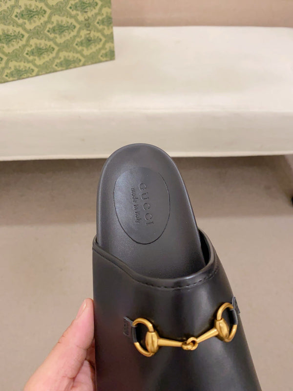 GG Men's Mule Black Cowhide 560362