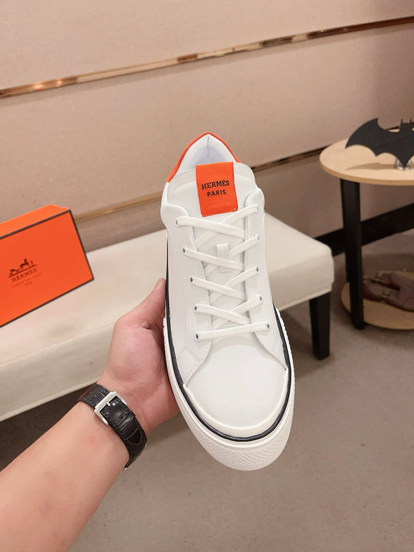 HM Men's Sneaker White Mix Orange Cowhide 564408