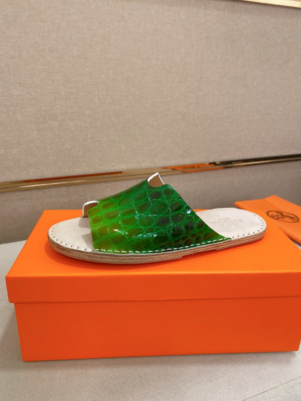 HM Men's Slide Green Cowhide 645105