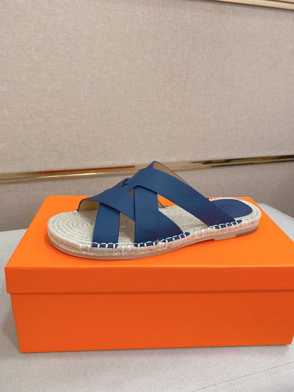 HM Men's Kazimir Sandal Blue Espadrilles Cowhide 700889