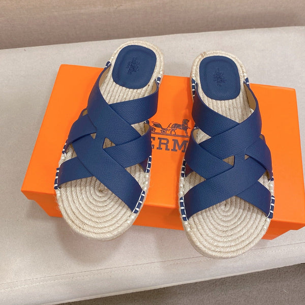 Sandalo uomo HM Kazimir Espadrillas blu in pelle di vacchetta 700889
