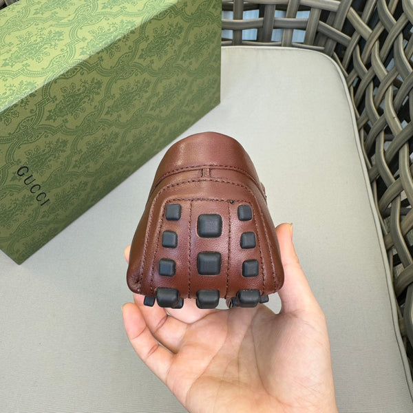 GG Men's Loafer Brown Canvas Cowhide 537555