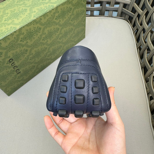 GG Men's Loafer Blue Canvas Cowhide 537556