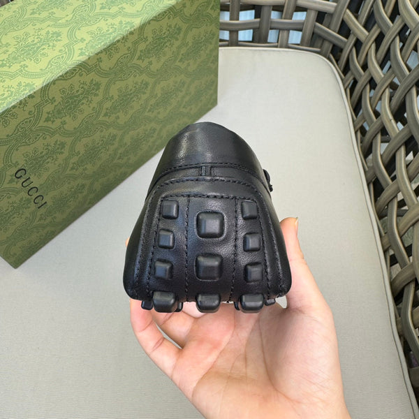 GG Men's Loafer Black Canvas Cowhide 876282