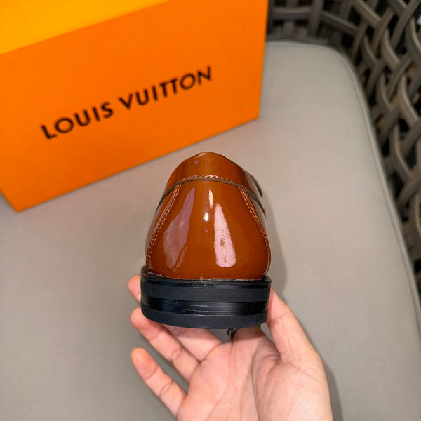 LV MAJOR LOAFERS IN CHOCOLATE BROWN EMBOSSED CALFSKIN