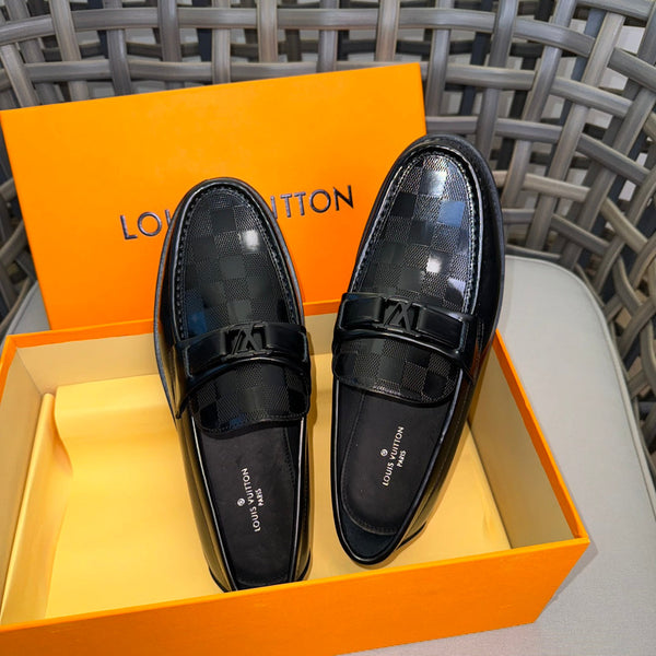 LV MAJOR LOAFERS IN BLACK DAMIER CALFSKIN