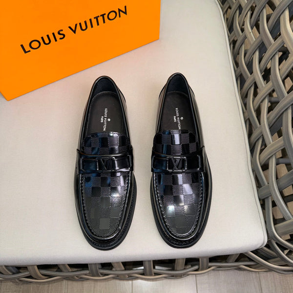 LV MAJOR LOAFERS IN BLACK DAMIER CALFSKIN